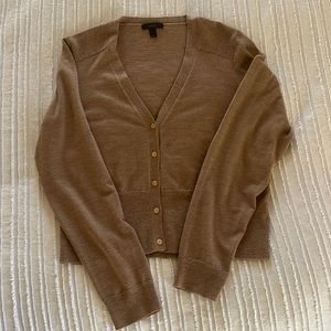 J. Crew Cropped V-Neck Merino Wool Caridgan